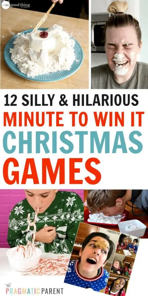 12 Best Minute to Win it Christmas Games for Kids & Adults. Hilarious games with minimal supplies, but silliness and laughter guaranteed! 