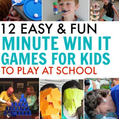 12 minute to win it games for kids at school. 12 Easy 60-second games if you're in charge of the class party, or a teacher looking for something fun to do!