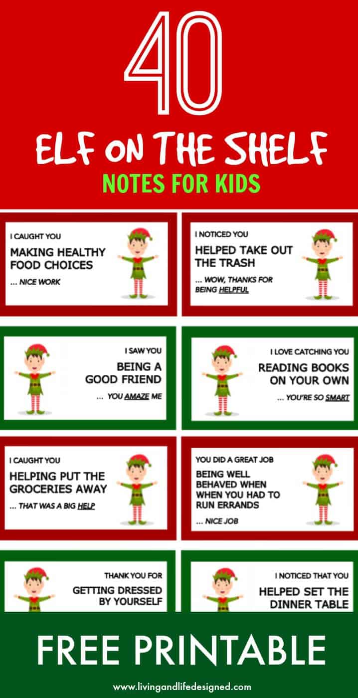 40 Printable Elf on the Shelf Notes For Kids