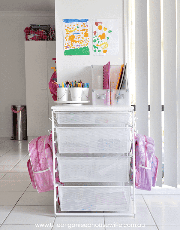 Backpack Storage Idea to Clear the Clutter, Back to School Organization