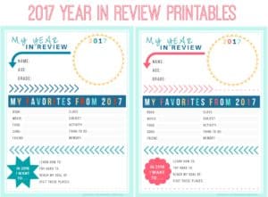 Free Kids Printable Year in Review Keepsake to Record Best Memories