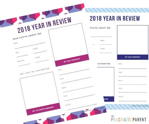 2018 Year in Review Printable Year in Review for Kids
