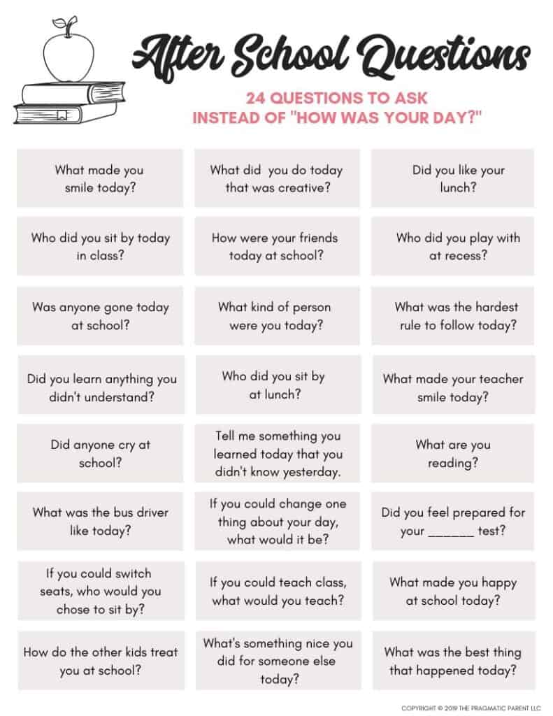 24 Questions to Start a Conversation About School 