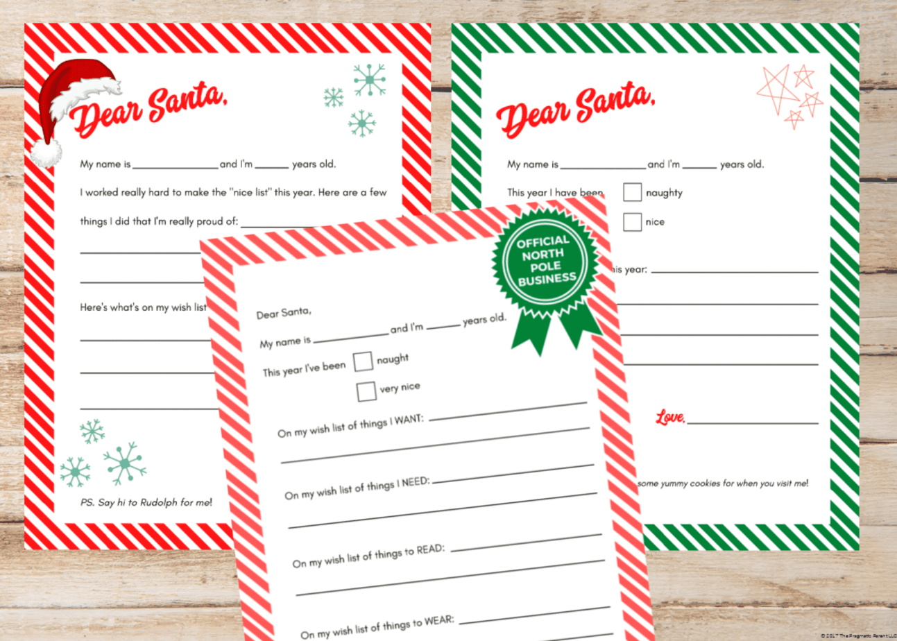 21 Free & Cute Letter to Santa Printable Templates Regarding Dear Santa Letter Template Free