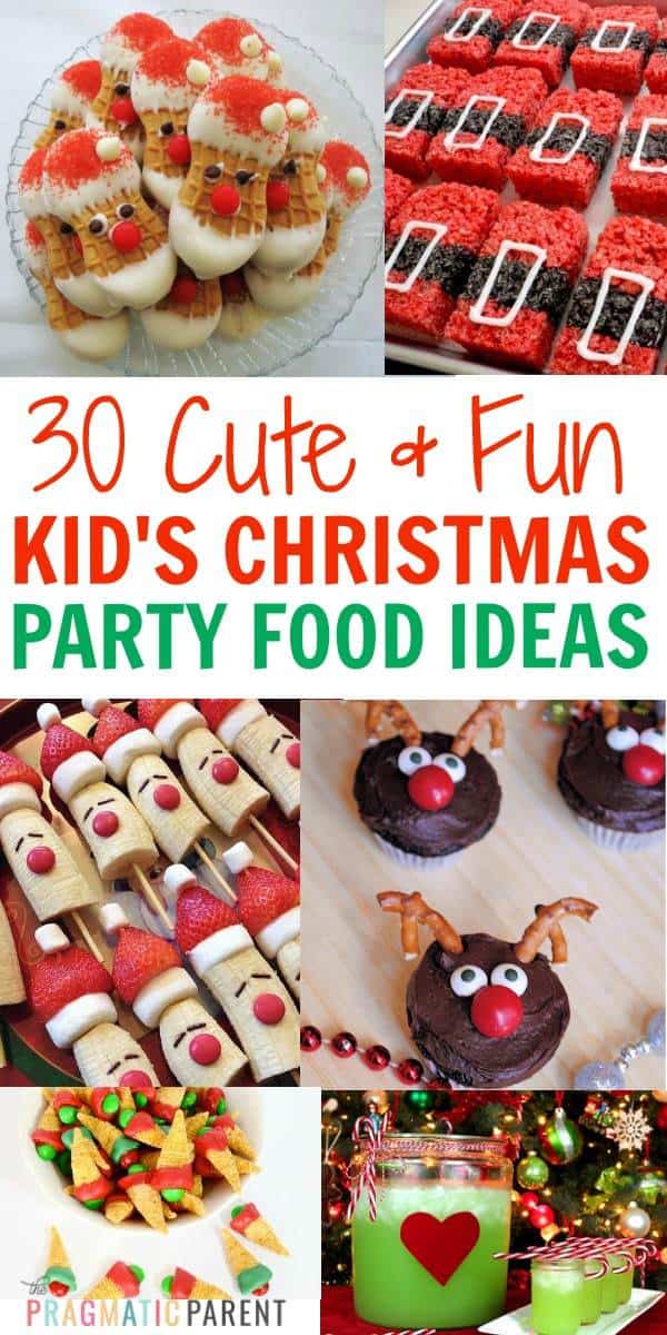 30 Fun Children's Christmas party food ideas, perfect for a festive occasion or your children's school Christmas party. Cute kid's Christmas party ideas your little ones will love! 