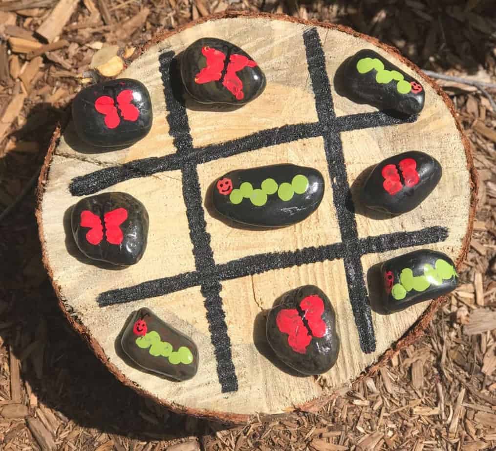 Tree Stump Tic Tac Toe is a fun backyard game the entire family will enjoy
