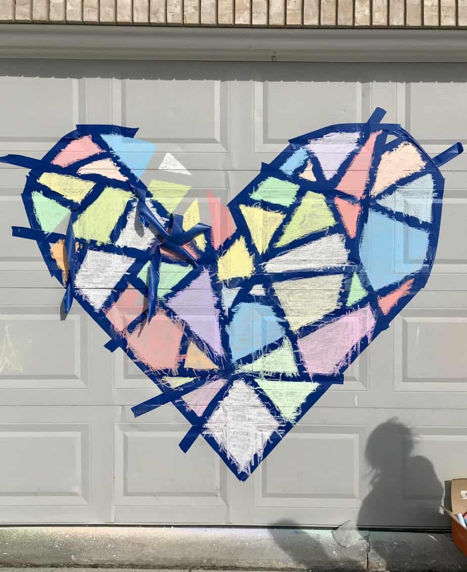 chalk art mosaic for kids 