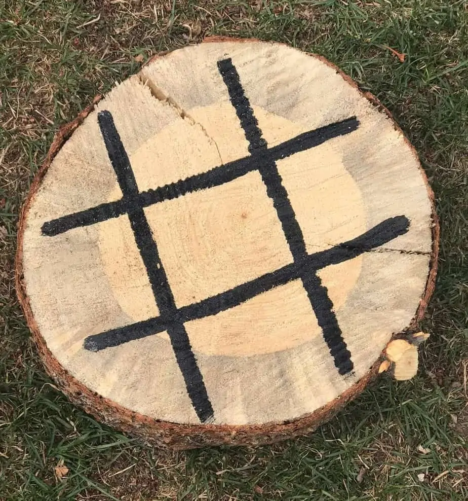 Tree Stump Tic Tac Toe is a fun backyard game the entire family will enjoy