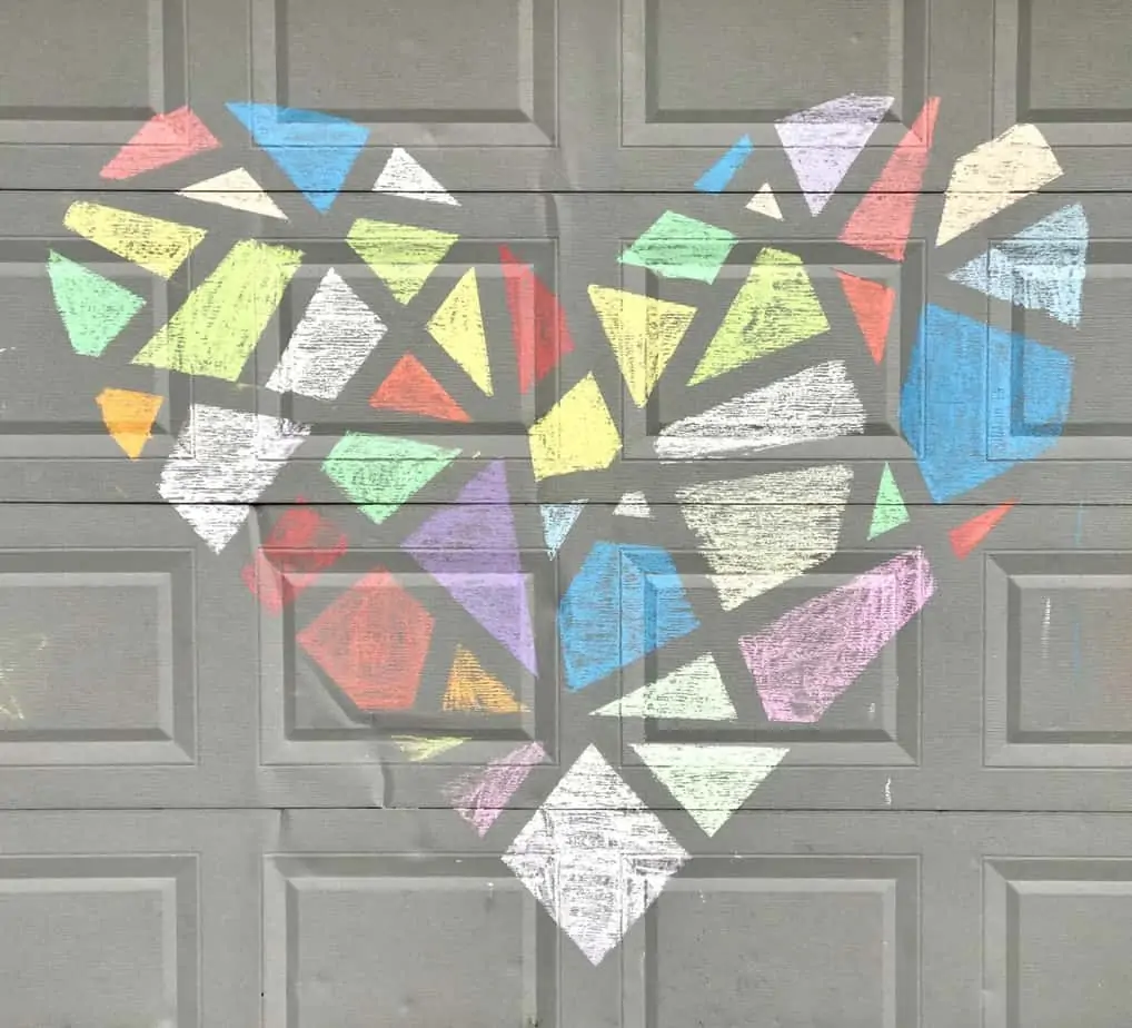 chalk art mosaic for kids