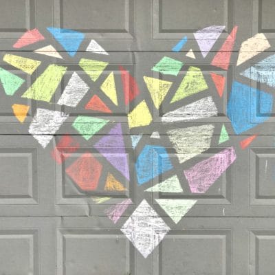 chalk art mosaic for kids