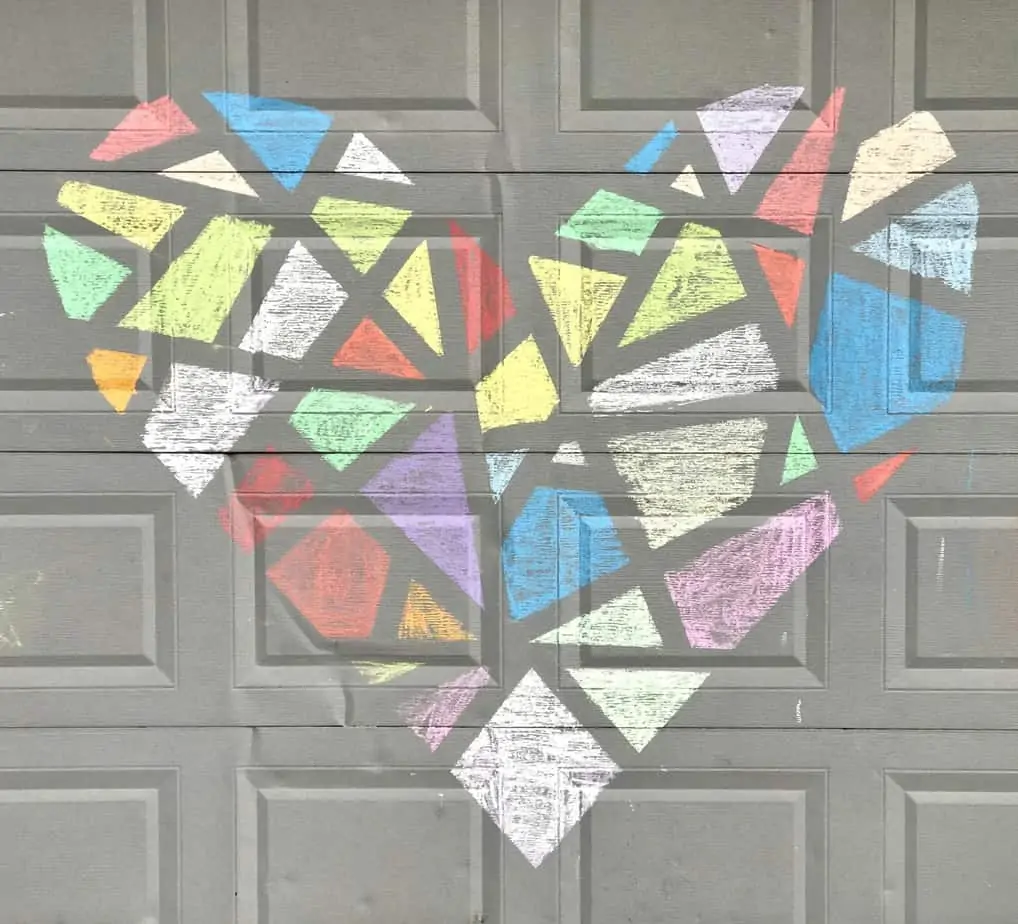 chalk art mosaic for kids