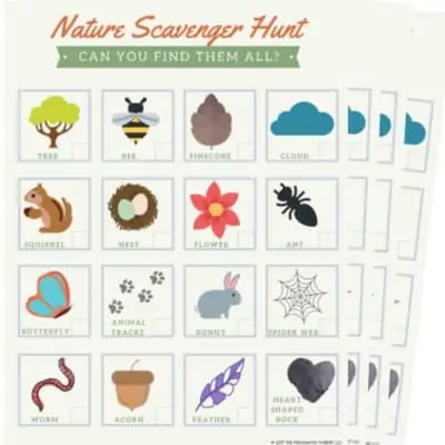 Nature Scavenger Hunt PDF Printable for Kids to Do an Outdoor Scavenger Hunt