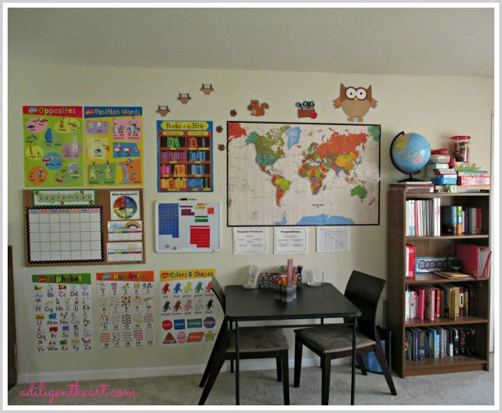 Our Minimal Homeschool Set Up  Small Space Homeschool Organization 