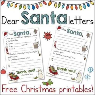10 Free &amp; Cute Letter to Santa Printable Templates