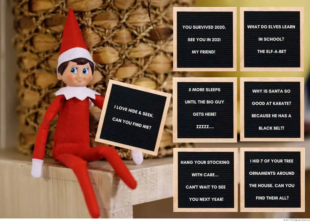 45 adorable & easy Elf on the Shelf letterboard notes with funny messages, jokes, and perfectly pair with a little Elf's mischief from the night before.