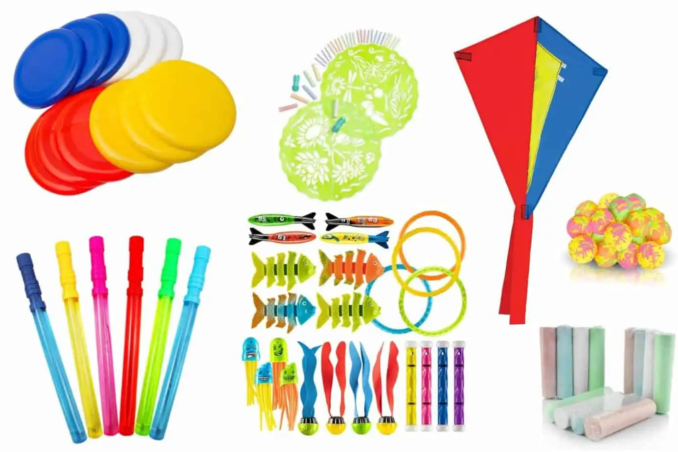 Outdoor toy alternatives for kids' party goody bags, good any time of year.
