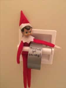 this could get sticky elf in the bathroom idea