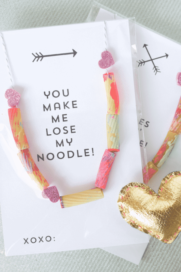 valentines noodle necklace toddler craft idea
