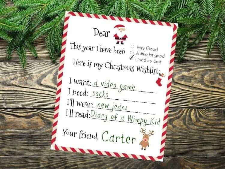dear santa letter